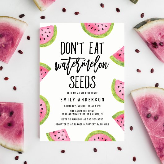 スイカの種を食べちゃダメ ベビーシャワー 招待状