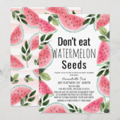 スイカの種を食べないで！ドライブバイ ベビーシャワー 招待状 (正面/裏面)