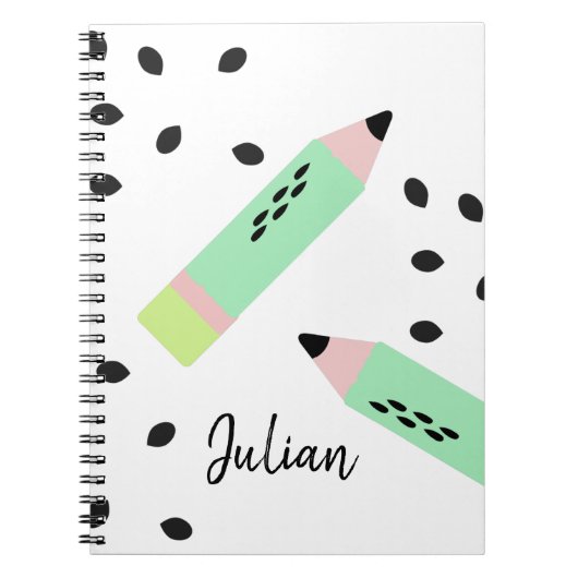 スイカの種 学校に戻る 子供の名前 ノートブック (正面)