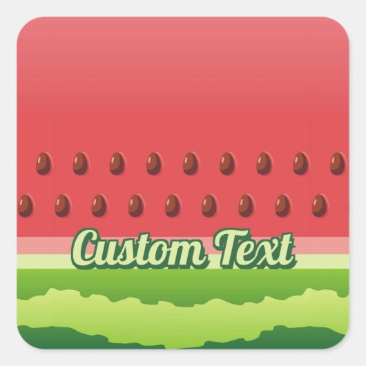 スイカの背景 スクエアシール (正面)