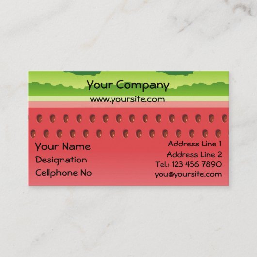 スイカの背景（水平） 名刺 (正面)