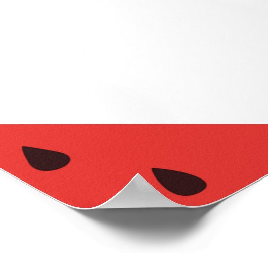 スイカの薄切りを輪際に描いたヴィンテージ模様 ポスター (角)