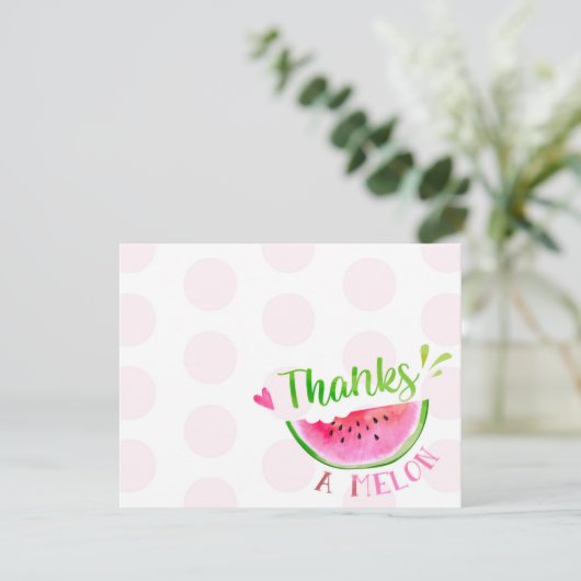 スイカの誕生日お礼カード 招待状 (スタンド正面)