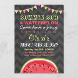 スイカの誕生日の招待状の日曜日の夏のパーティー 招待状