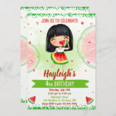 スイカの誕生日の招待状1日のメロンで1つ 招待状 (正面/裏面)