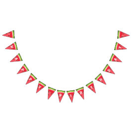 スイカの誕生日の旗布のメロンのパーティーの夏 バンティングフラッグ