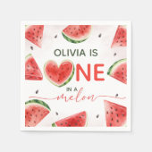 スイカの誕生日ナプキン One in a Melon スタンダードカクテルナプキン (正面)