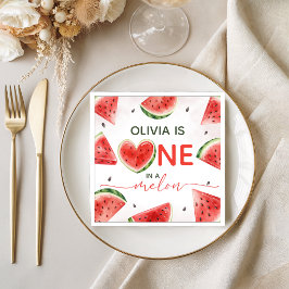 スイカの誕生日ナプキン One in a Melon スタンダードカクテルナプキン