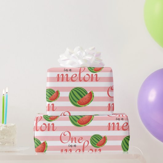 スイカの誕生日パーティーに1人 ラッピングペーパー (パーティーギフト)