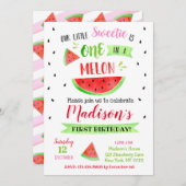 スイカの誕生日パーティー招待状 招待状 (正面/裏面)