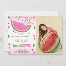 スイカの誕生日写真招待状 招待状