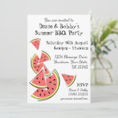 スイカの誘パターン(の模様が)あるい返し 招待状 (スタンド正面)