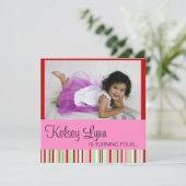 スイカの赤いピンクの招待状 招待状 (スタンド正面)