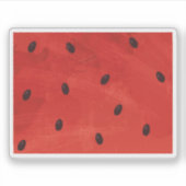 スイカの赤い種子の水の色のテクスチ絵を描ャ シール (正面)