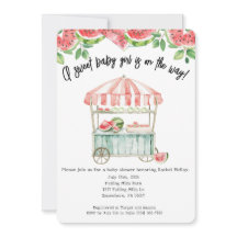 スイカの赤ちゃん女の子の招待状