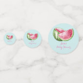 スイカの赤ちゃん歓迎会 水色ターコイズ コンフェッティ (裏面)