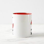 スイカの面白い夏の果物 ツートーンマグカップ (中央)