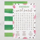 スイカの1歳の誕生日おめでとう ウォーターメロン ワードサーチ (正面/裏面)