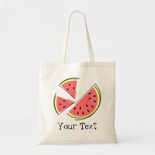 スイカは「文字」のトートバックをスライスします トートバッグ (正面)