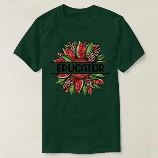 スイカひまわりハローサマーエデュケーター Tシャツ (デザイン正面)