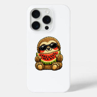 スイカを持つかわいいナマケモノ iPhone 15 PROケース