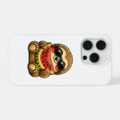 スイカを持つかわいいナマケモノ iPhoneケース (裏面横)