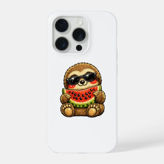 スイカを持つかわいいナマケモノ iPhoneケース (裏面)