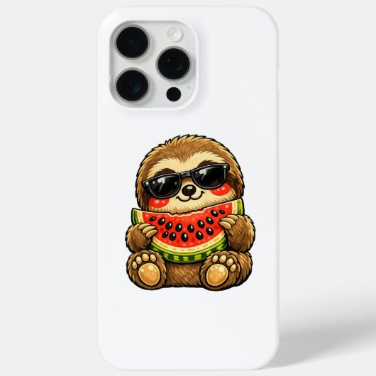 スイカを持つキュートなナマケモノ Case-Mate iPhoneケース (裏面)