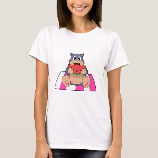 スイカを持つホクロ Tシャツ (正面)