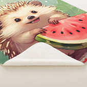 スイカを楽しむハリネズミ シェルパブランケット (3/4)