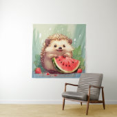 スイカを楽しむハリネズミ タペストリー (インサイチュ)