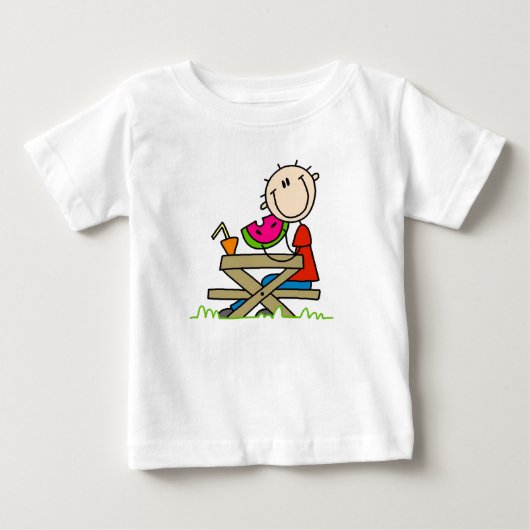 スイカを食べる ベビーTシャツ (正面)