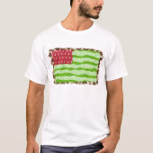 スイカアメリカ国旗&レオパード印刷デザイン Tシャツ (正面)