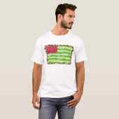 スイカアメリカ国旗&レオパード印刷デザイン Tシャツ (正面フル)