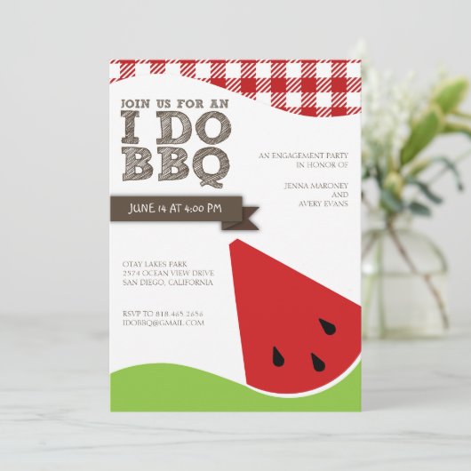 スイカアートとBBQ婚約パーティをする 招待状 (スタンド正面)