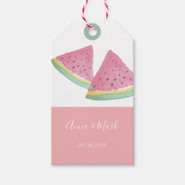 スイカイラストレーションウオーターカラーハンド絵を描 ギフトタグ