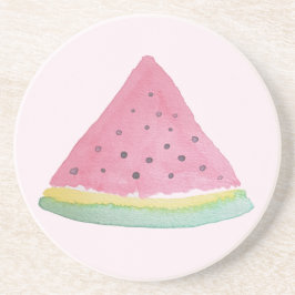 スイカイラストレーションウオーターカラーハンド絵を描 コースター