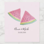 スイカイラストレーションウオーターカラーハンド絵を描 ワインラベル (シングルラベル)