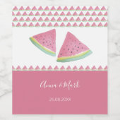 スイカイラストレーションウオーターカラーハンド絵を描 ワインラベル (シングルラベル)