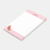 スイカイラストレーションオンピンク&カスタムタイトル ポストイット (アングル)