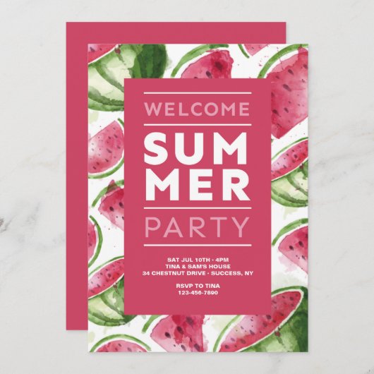スイカウェルカムサマーパーティー 招待状 (正面/裏面)