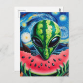 スイカエイリアン ポストカード (正面/裏面)