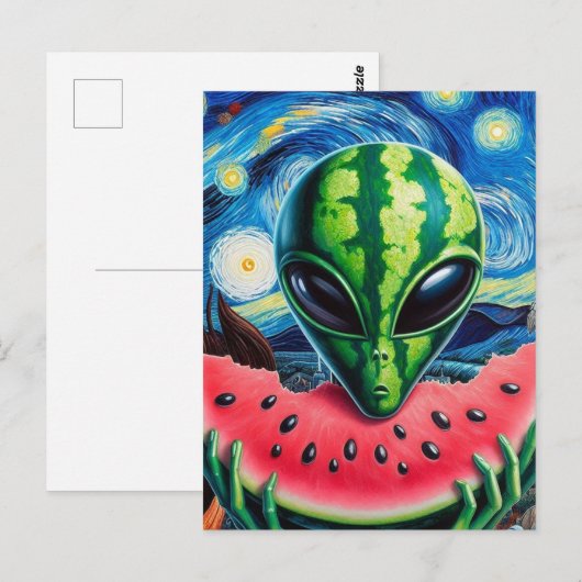 スイカエイリアン ポストカード (正面/裏面)
