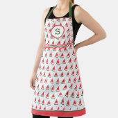 スイカオン（ばちゃばちゃ）跳ねる モノグラムの エプロン (インサイチュ)