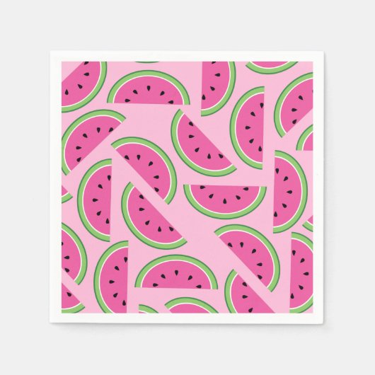 スイカカラフルかわいい1歳の誕生日パーティー スタンダードカクテルナプキン (正面)