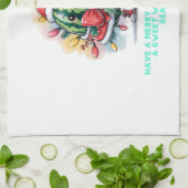 スイカカラフルのクリスマスツリー キッチンタオル (折り畳み)