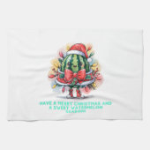 スイカカラフルのクリスマスツリー キッチンタオル (横)