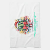 スイカカラフルのクリスマスツリー キッチンタオル (縦)