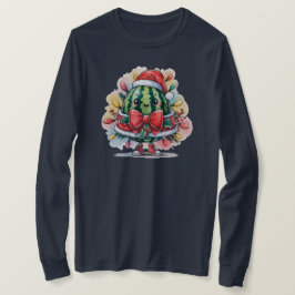 スイカカラフルのクリスマスツリー Tシャツ