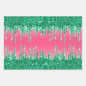 スイカカラフルピンクグリーンブラック ラッピングペーパーシート (正面)